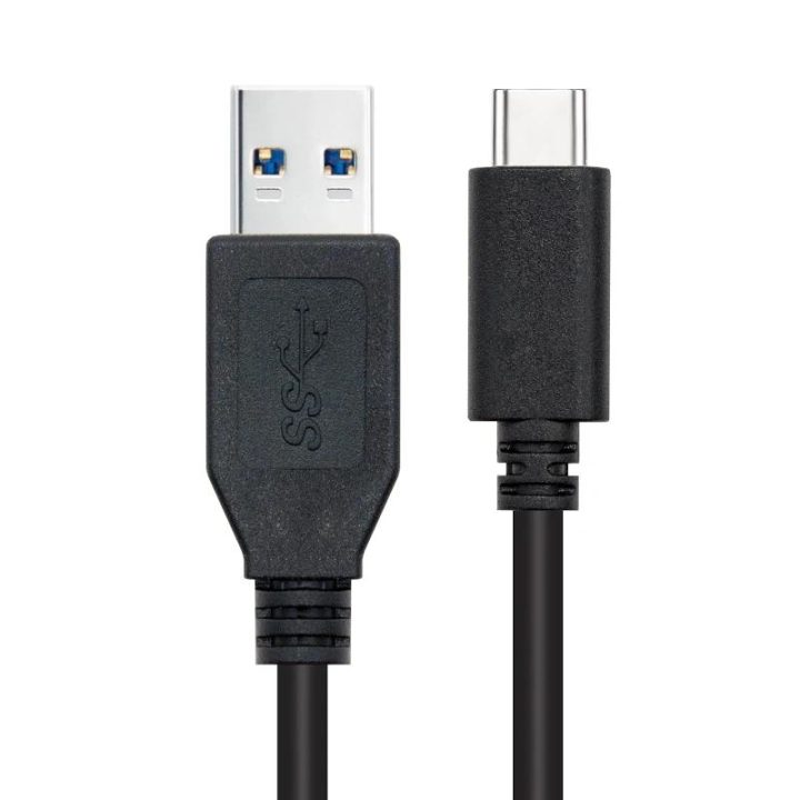 Nanocable USB 3.1 Gen2 10 Gbps 3A Cable, USB-C/M-A/M, Black, 2 m