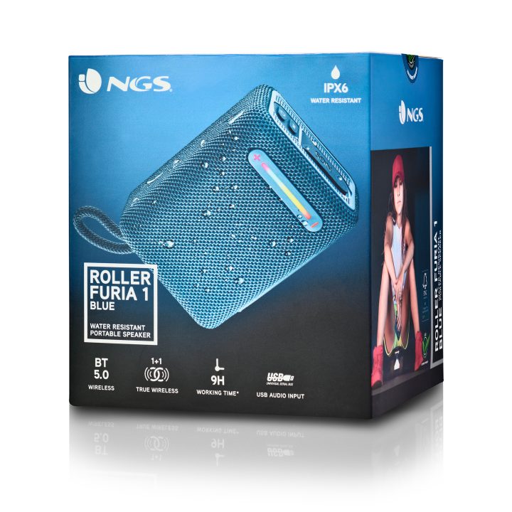 NGS ROLLER FURIA 1 Altavoz portátil estéreo Azul 7 W