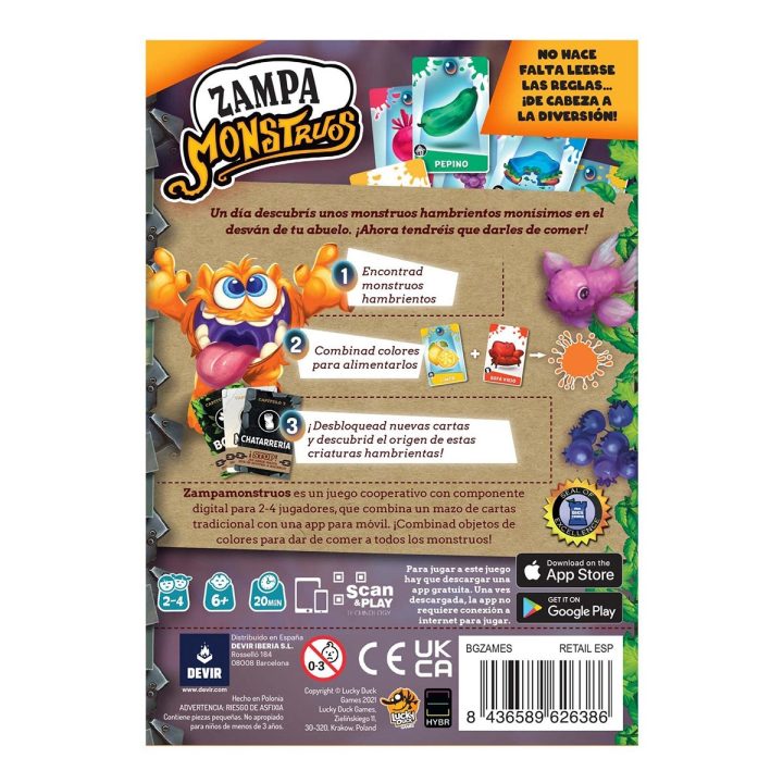 Jogo de tabuleiro Devir Zampa Monstros (BGZAMSP)