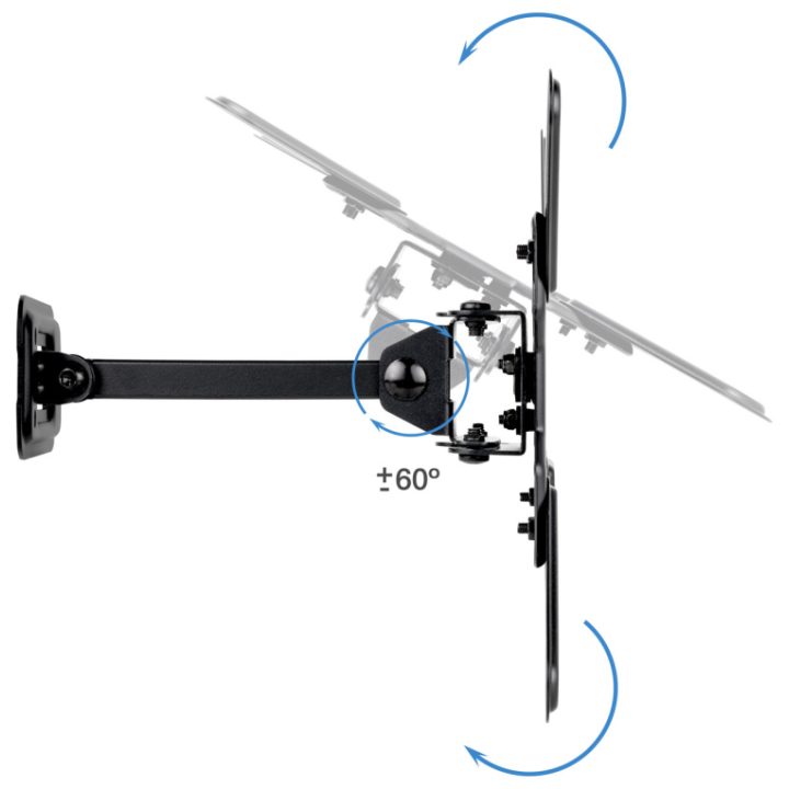 TooQ Wall Mount for 13"-43" Screens, Black