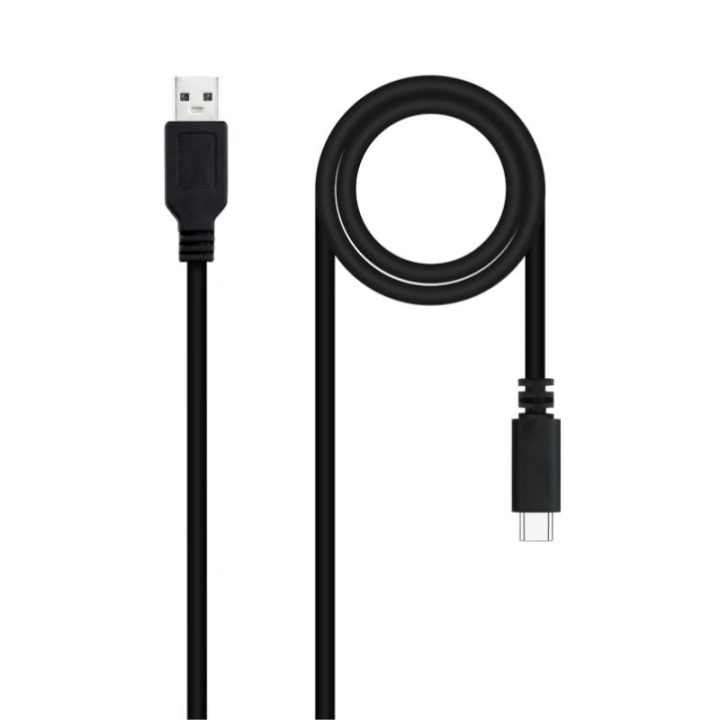 Nanocable Cable USB 2.0 3A, tipo USB-C/M-A/M, Preto, 1,5 m
