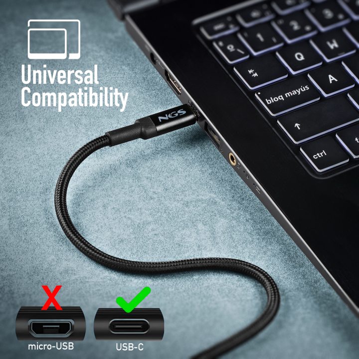 NGS KNOT 65W-3 USB Cable USB 2.0 3 m USB C 0.48 Gbit/s Black