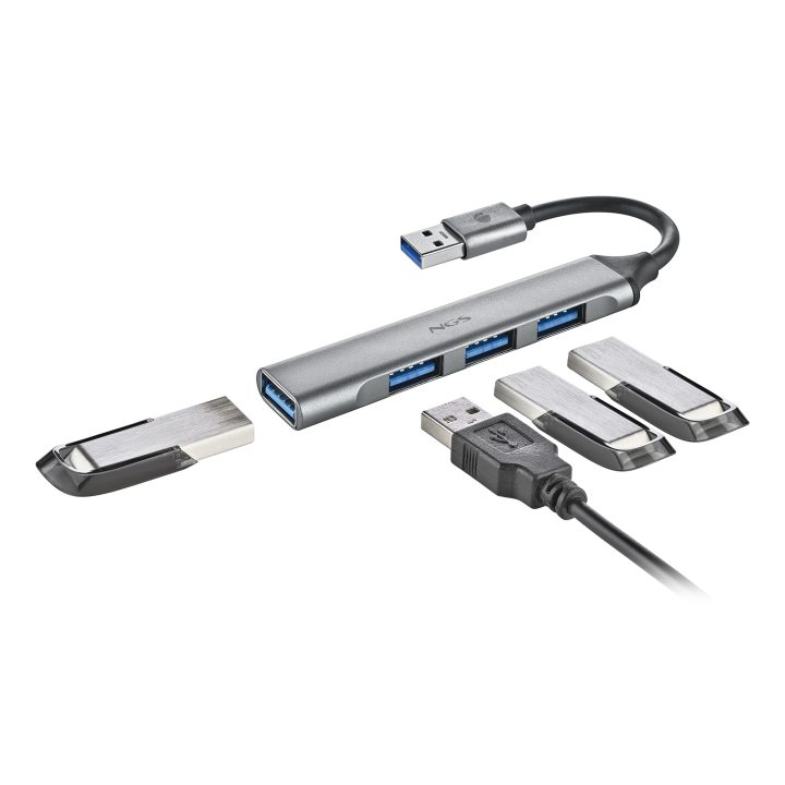 NGS IHUB4 Micro USB 3.2 Gen 1 (3.1 Gen 1) Type-A 5000 Mbit/s Silver