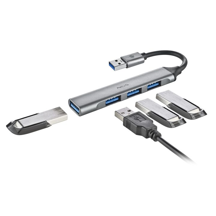 NGS IHUB4 MICRO USB 3.2 Gen 1 (3.1 Gen 1) Type-A 5000 Mbit/s Plata