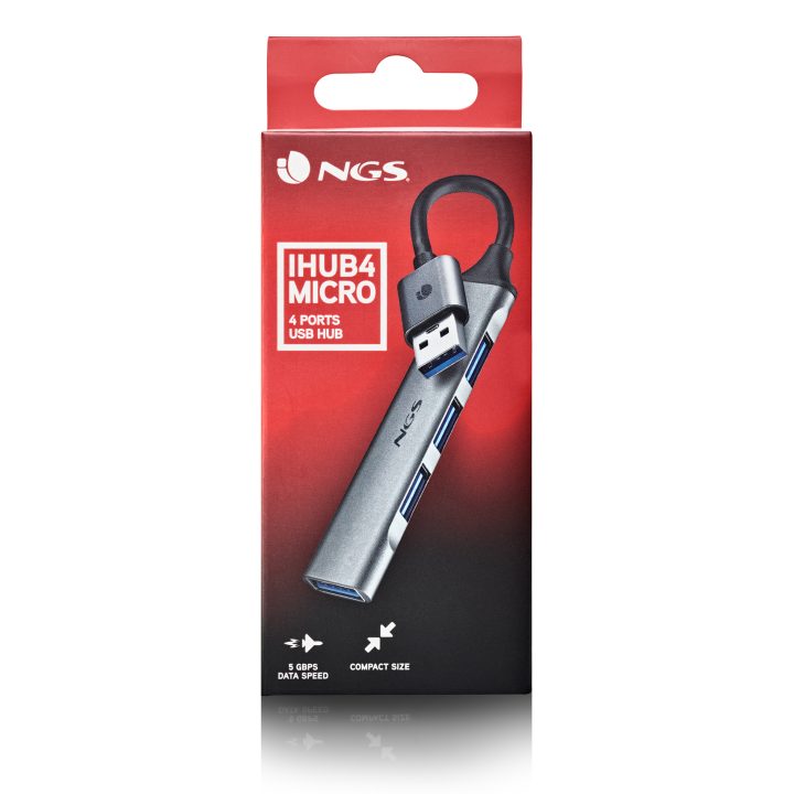 NGS IHUB4 MICRO USB 3.2 Gen 1 (3.1 Gen 1) Type-A 5000 Mbit/s Plata