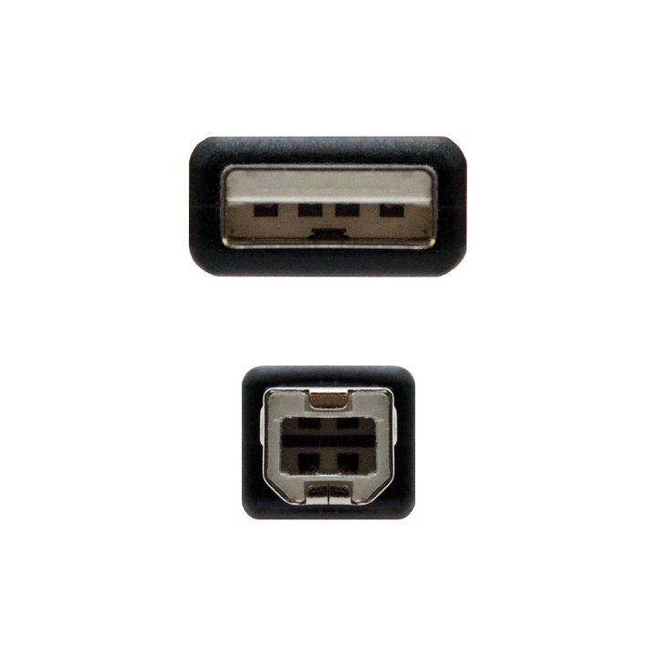 Nanocable 10.01.0102-BK cabo USB USB 2.0 1 m USB A USB B Preto