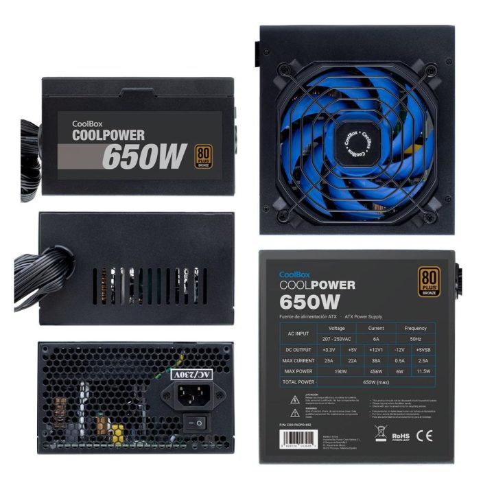 CoolBox ATX POWER SUPPLY COOLPOWER 650W 80+BRONZE (115V-230V)