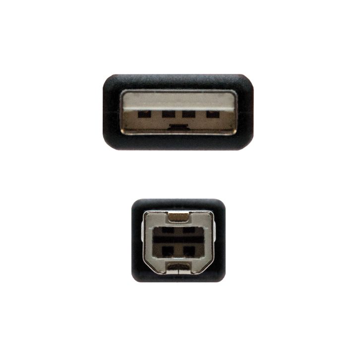 Nanocable 10.01.0102-BK cabo USB USB 2.0 1 m USB A USB B Preto