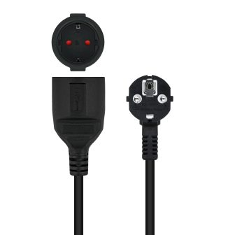 Nanocable Cabo de Alimentação Extensor, Preto, 3 m