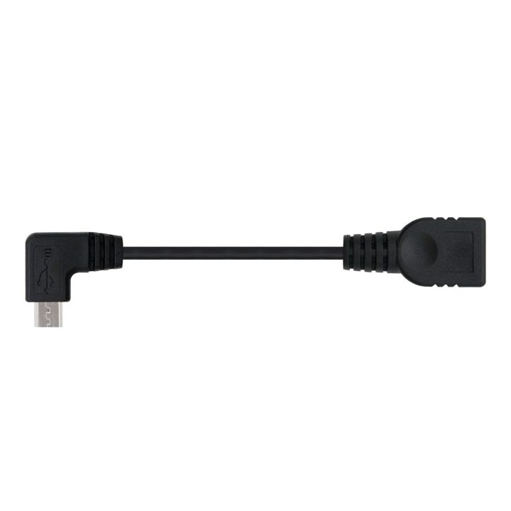 Nanocable USB 2.0 OTG L-CABLE, MICRO B/M-A/H, BLACK, 15 CM