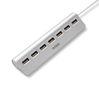 Nilox Aluminum Desktop Hub with 7 USB 2.0 Ports