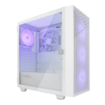 CoolBox GAMING CAIXA ATX GA300 GRIDLINE ARGB WHITE USB-C 3.2 GEN1 SEM…