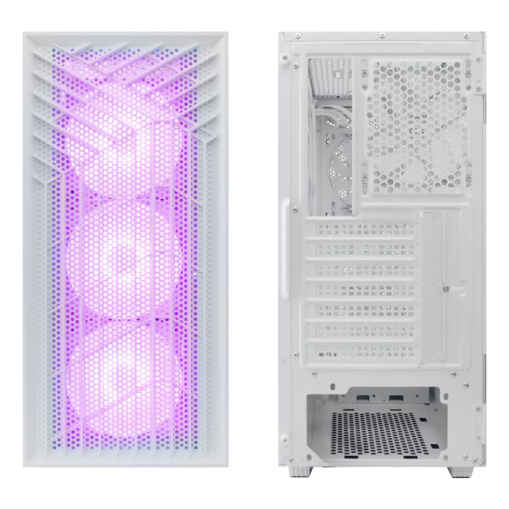 CoolBox GAMING CAIXA ATX GA300 GRIDLINE ARGB WHITE USB-C 3.2 GEN1 SEM…