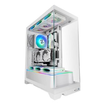 Mars Gaming MCPRISMAW White Midi Tower PC Case