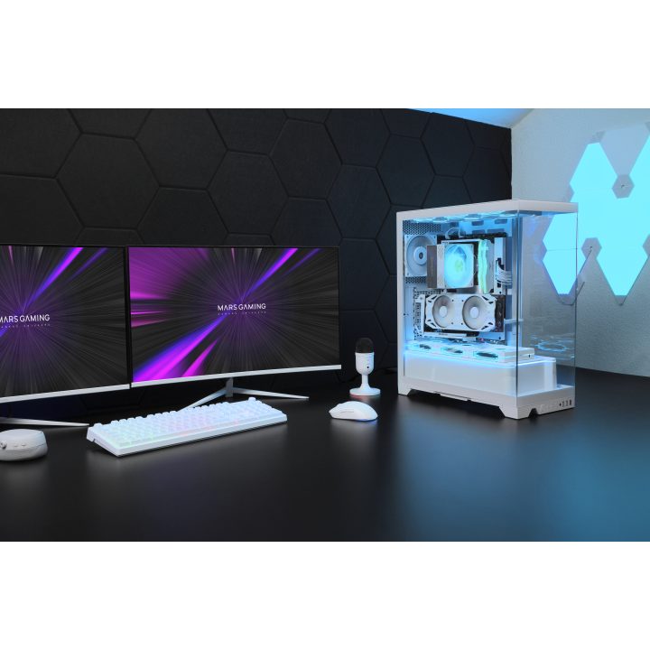 Mars Gaming MCPRISMAW caixa de PC Midi Tower Branca