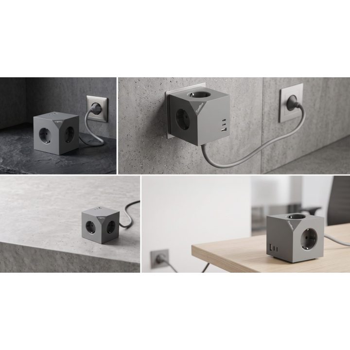 CoolBox CUBIK MAGNET 3-Outlet Magnetic Cube with USB Charging and…