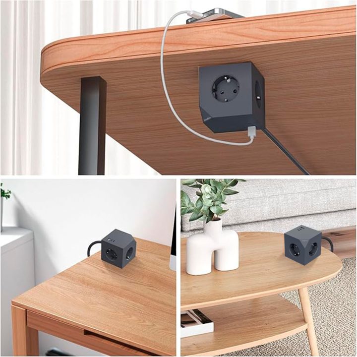 CoolBox CUBIK MAGNET 3 TOMADAS CUBO MAGNÉTICO COM CARREGAMENTO USB E…