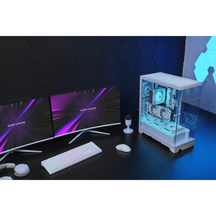 Mars Gaming MCPRISMAW caixa de PC Midi Tower Branca