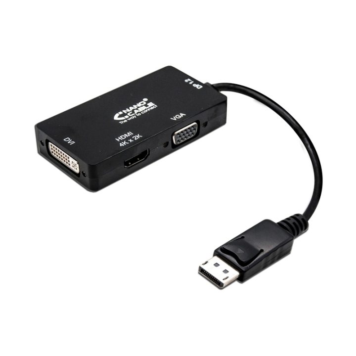 Nanocable DisplayPort to VGA / HDMI Converter Cable, 3 in 1, DP…