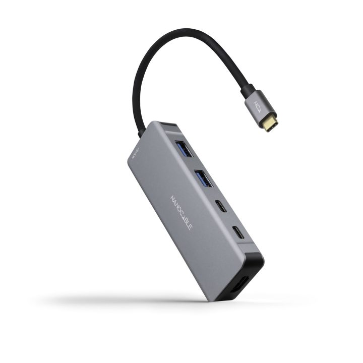 Nanocable HUB USB-C 6 em 1, Conversor USB-C 3.2 GEN1 5G para 2 x…