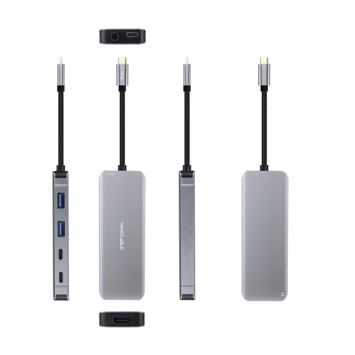 Nanocable HUB USB-C 6 en 1, Conversor USB-C 3.2 GEN1 5G a 2 x USB-A +…