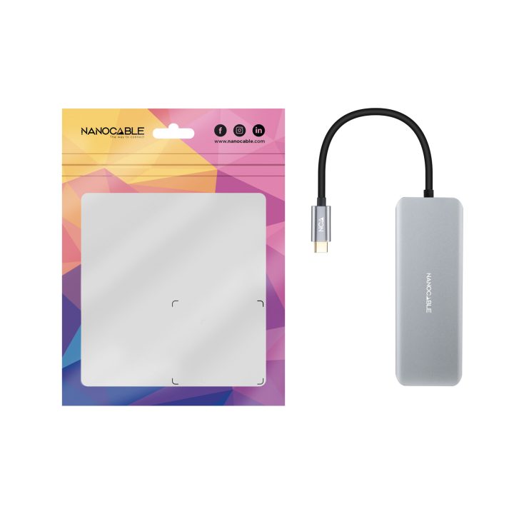 Nanocable HUB USB-C 6 em 1, Conversor USB-C 3.2 GEN1 5G para 2 x…