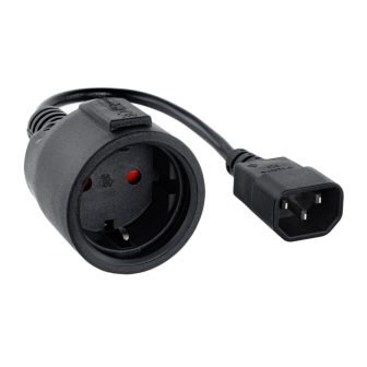 Nanocable C14/M to CEE7/H Power Adapter Cable, 25 cm