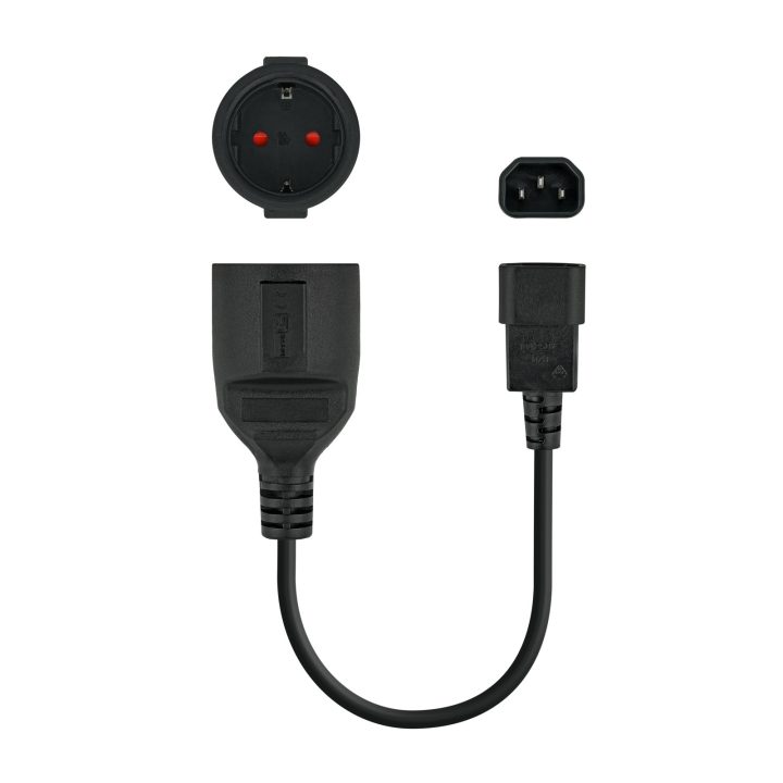 Nanocable C14/M to CEE7/H Power Adapter Cable, 25 cm