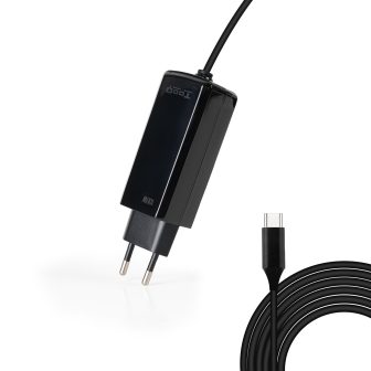 TooQ Carregador de portátil GAN USB-C PD 100W, Preto