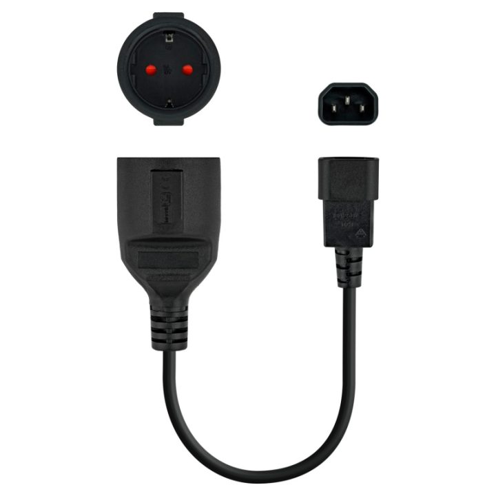 Nanocable C14/M to CEE7/H Power Adapter Cable, 25 cm