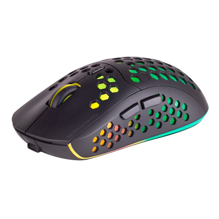 Mars Gaming MMW3, Ratón Gaming Inalámbrico, RGB Flow, Ultraligero…