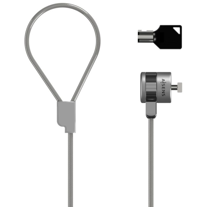 AISENS Security Cable with Key Lock for Computer, Monitor, Laptop 1.5…