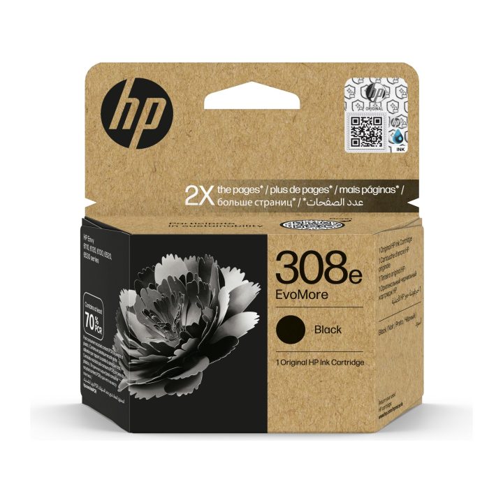 HP Original EvoMore 308e Black Ink Cartridge