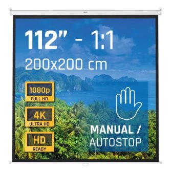 iggual Manual Projection Screen 4:3 112" 200x200 cm
