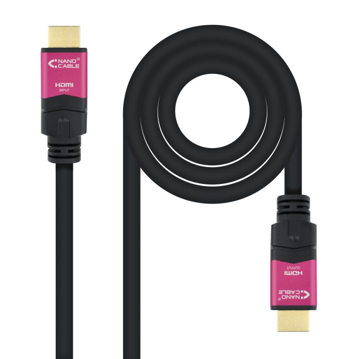 Nanocable 10.15.3715 cabo HDMI 15 m HDMI tipo A (Padrão) Preto, Rosa