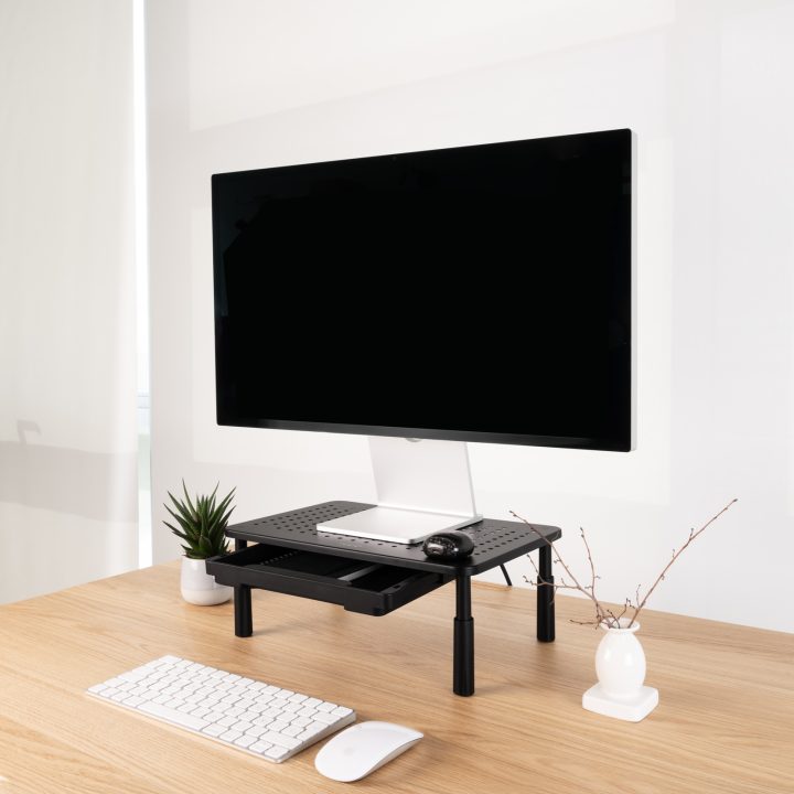 TooQ Suporte Elevador Multiusos para Monitor/Portátil, Preto