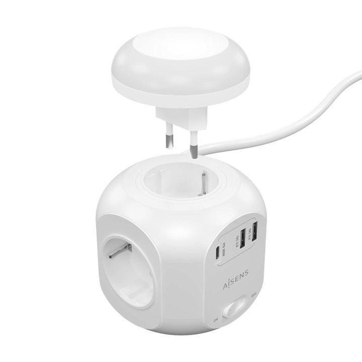 AISENS Régua de Tomadas de Mesa Multifunções com 4 Tomadas + 1xUSB-C…