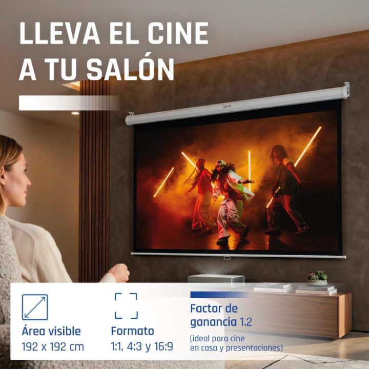 iggual Manual Projection Screen 4:3 112" 200x200 cm