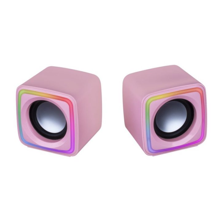 Mars Gaming MSCUBEP Rosa, Colunas Gaming RGB Compactas, Processador…