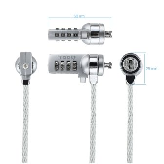 TooQ TQCLKC0015 Anti-Theft Cable Silver 1.5 m