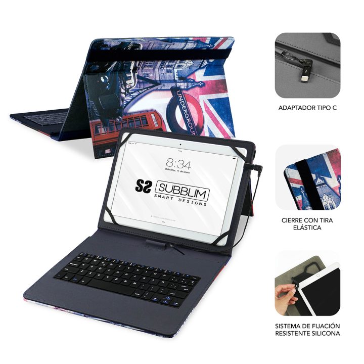 Subblim keytab USB-C 10.1 inch England Case + Keyboard…