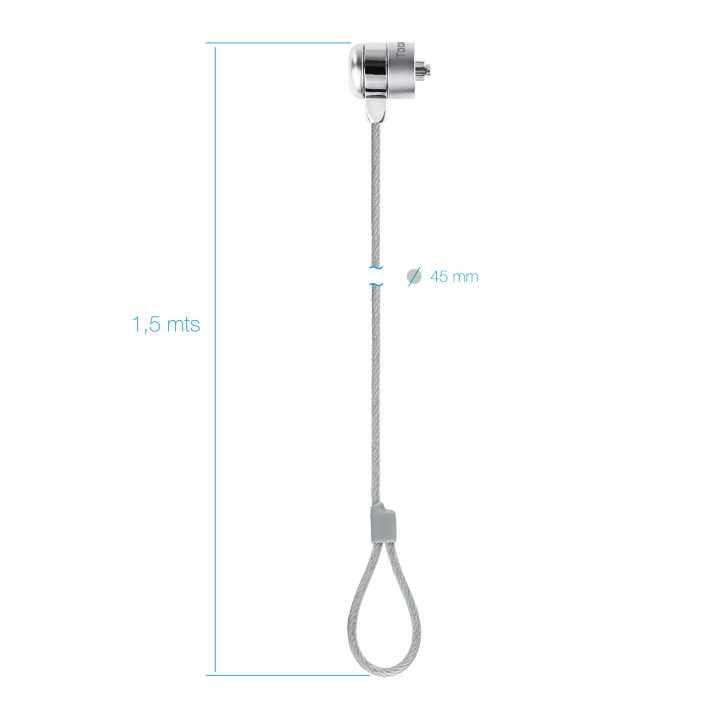TooQ TQCLKC0025 cabo antirroubo Prata 1,5 m
