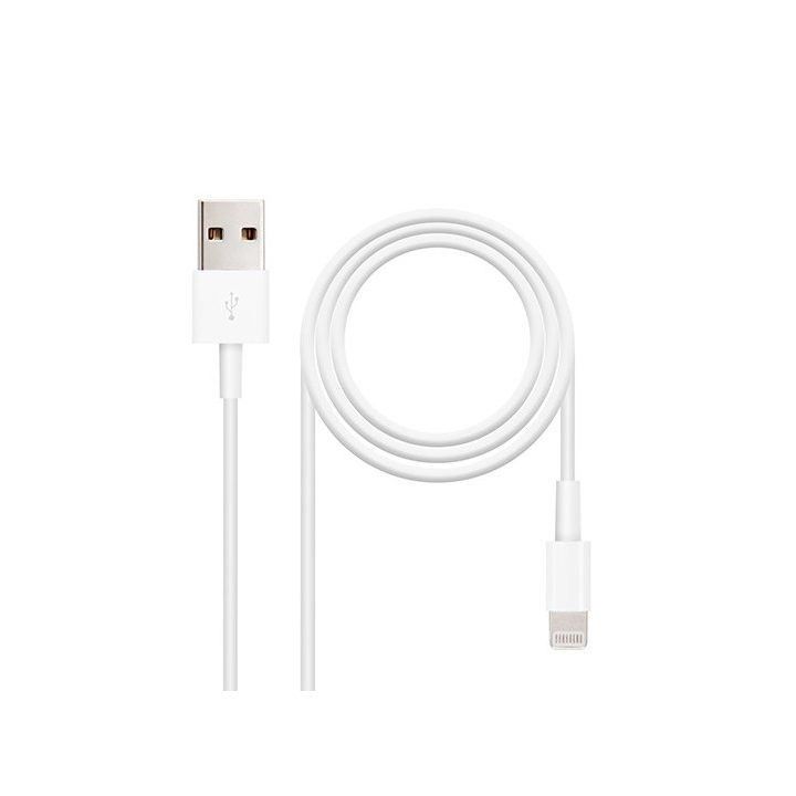 Nanocable Cabo Lightning para USB-A, Lightning/M -USB A/M, Branco, 50…