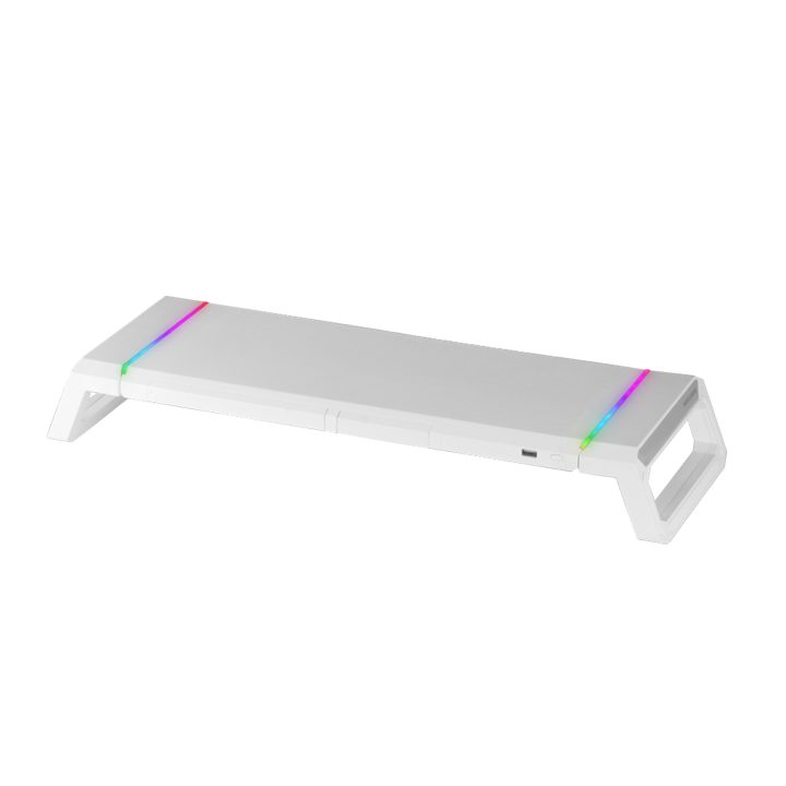 Mars Gaming MGS-ONE White, RGB Chroma Monitor Stand, Adjustable Size…
