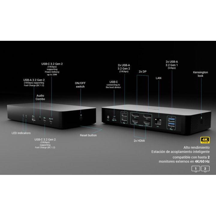 i-tec Universal Intelligent Dual Display Docking Station + Power…