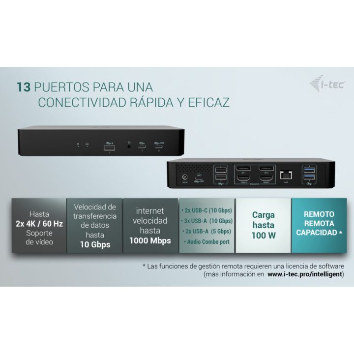 i-tec Universal Intelligent Dual Display Docking Station + Power…