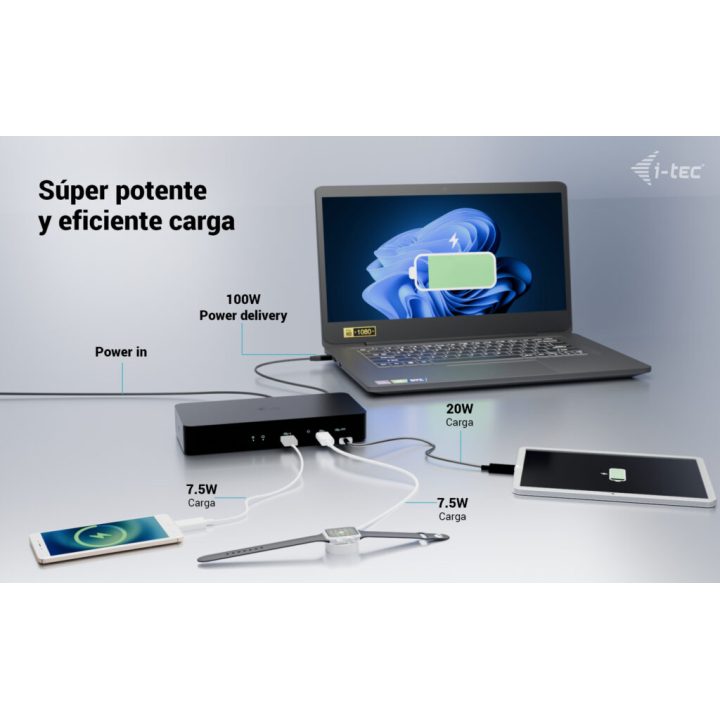i-tec Universal Intelligent Dual Display Docking Station + Power…