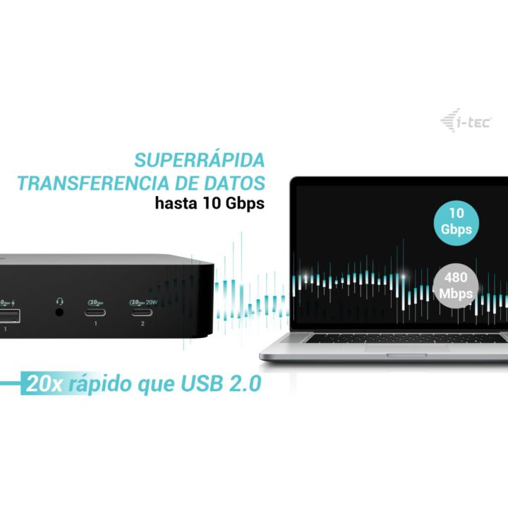 i-tec Universal Intelligent Dual Display Docking Station + Power…