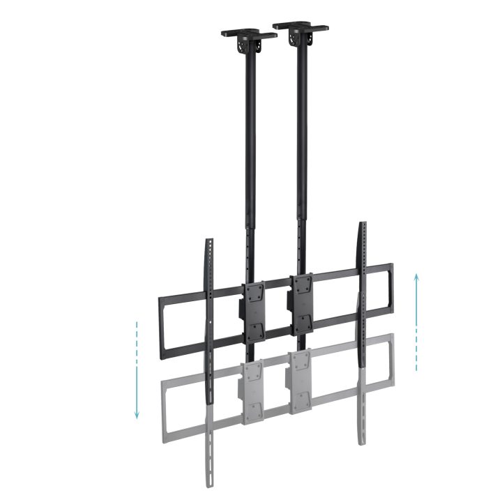 TooQ Suporte de Teto Extensível com duplo mastro para Ecrãs 60”-120"…