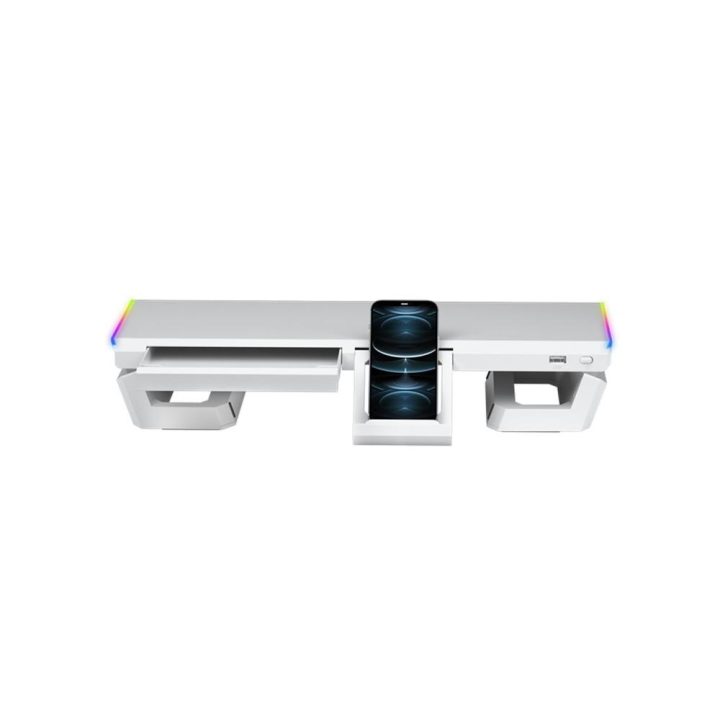 Mars Gaming MGS-ONE Branco, Suporte de Monitor RGB Chroma, Tamanho…